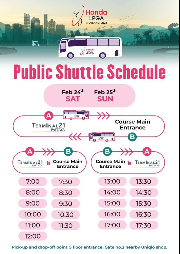 honda　LPGA　THAILAND 2024
Public Shuttle ScheDule